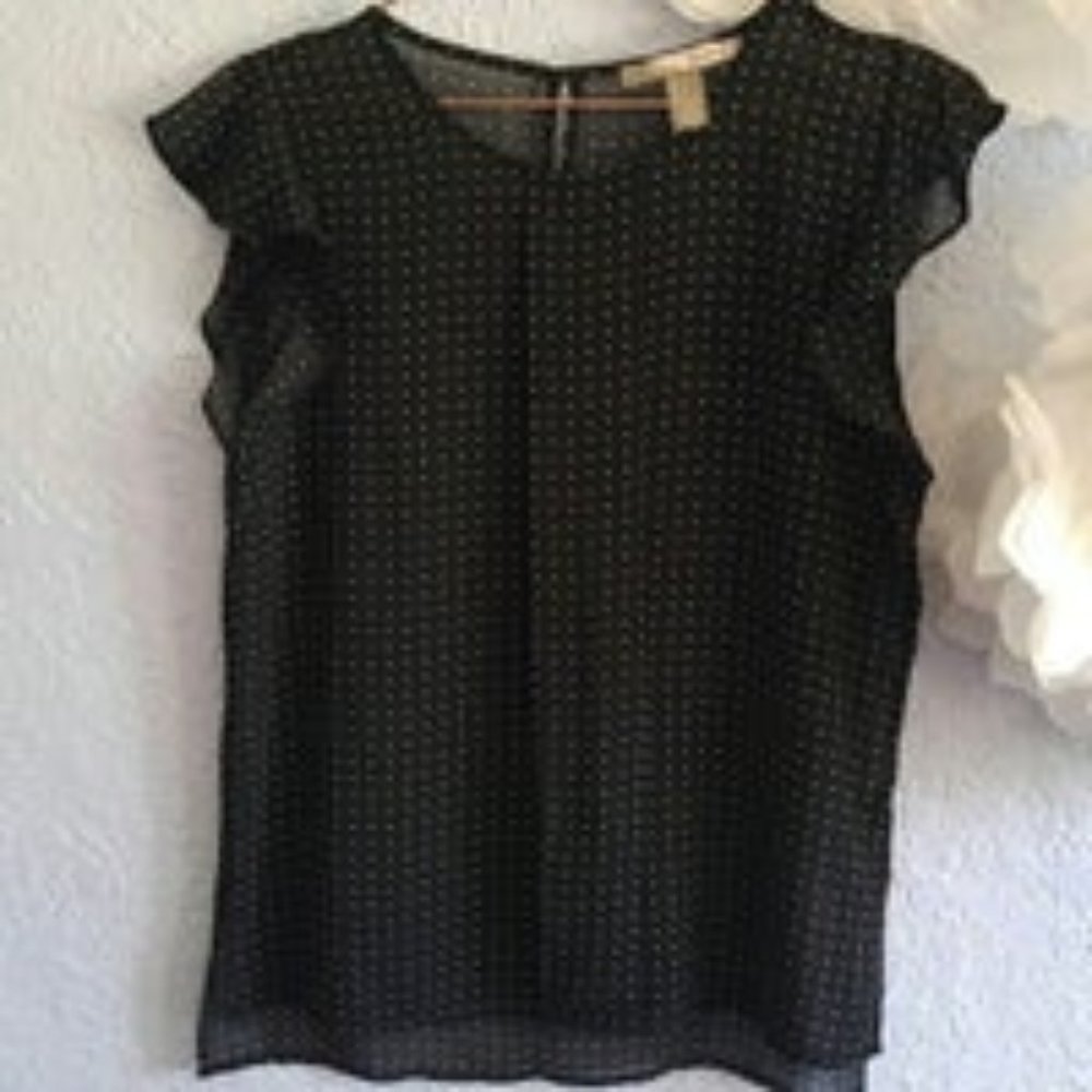 Forever 21 Semi Transparent Top with Short Sleeves and High Low Hem SZ S